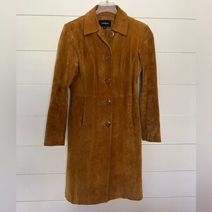 Suede trench coat